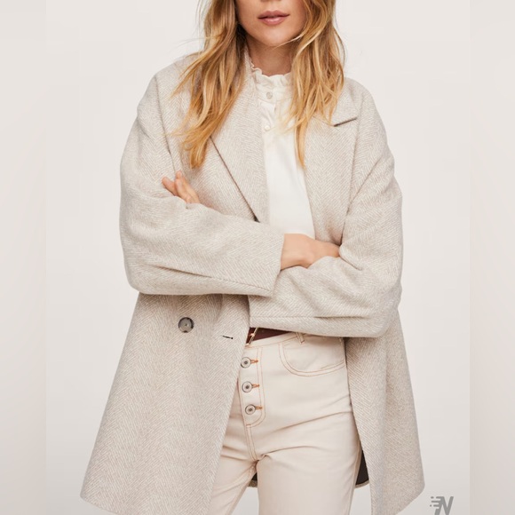 NWT - Mango Women’s Double Breasted Wool Blended Coat - Size M - Picture 3 of 15